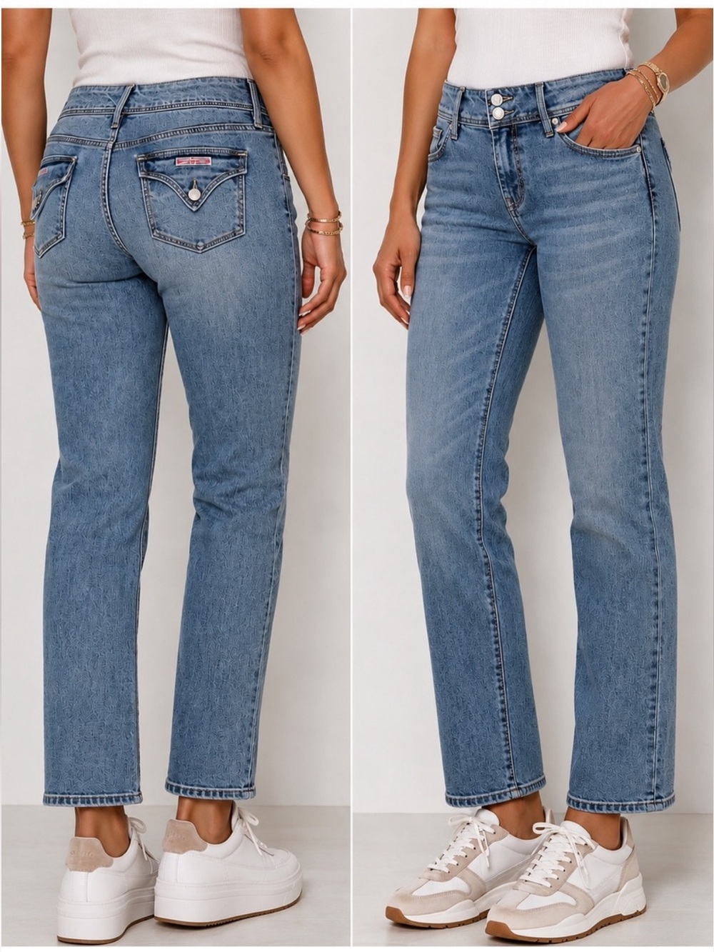 Hudson Straight Leg Midrise Flap Pocket Jeans